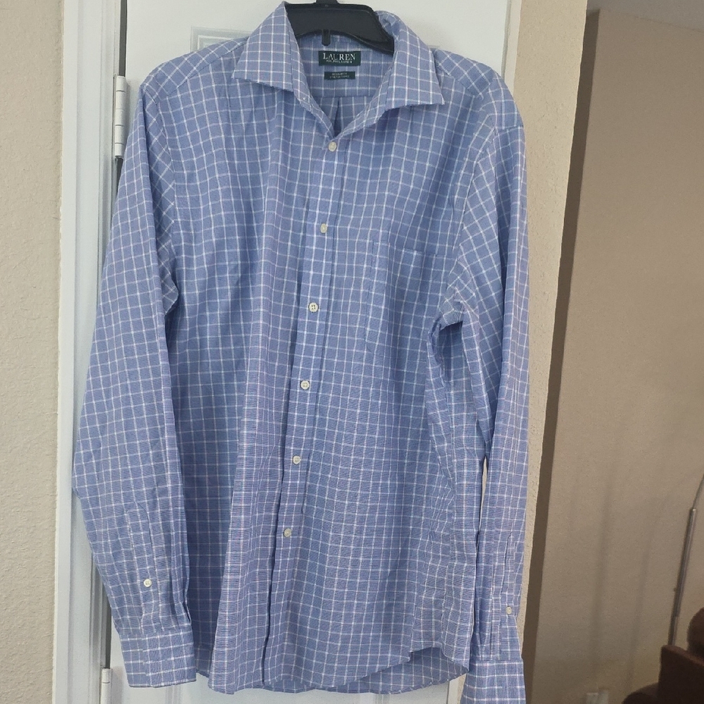 Lauren Ralph Lauren Men's Light Blue Checkered Shirt